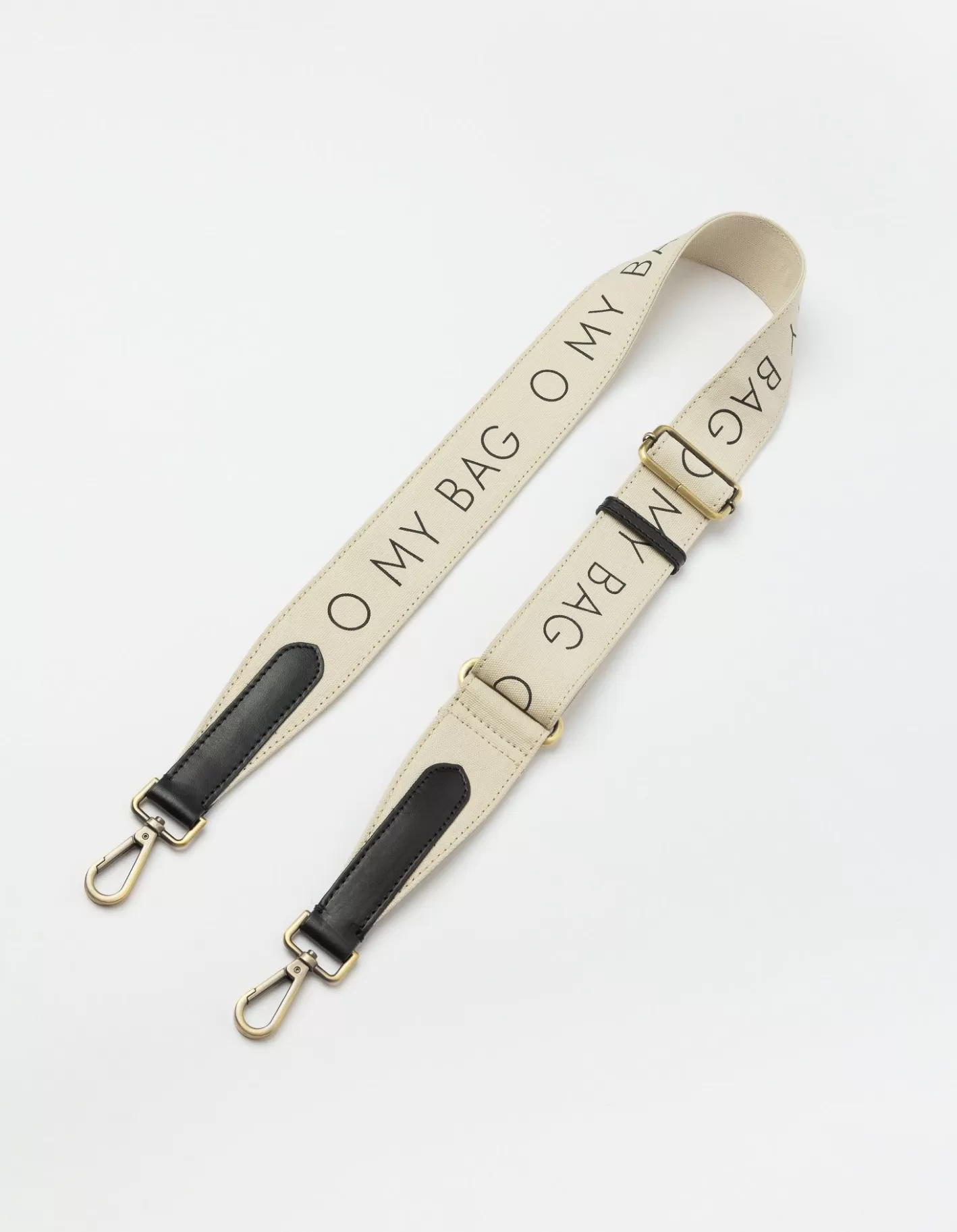 Women O My Bag Canvas Logo Strap-White/Black Classic Leather
