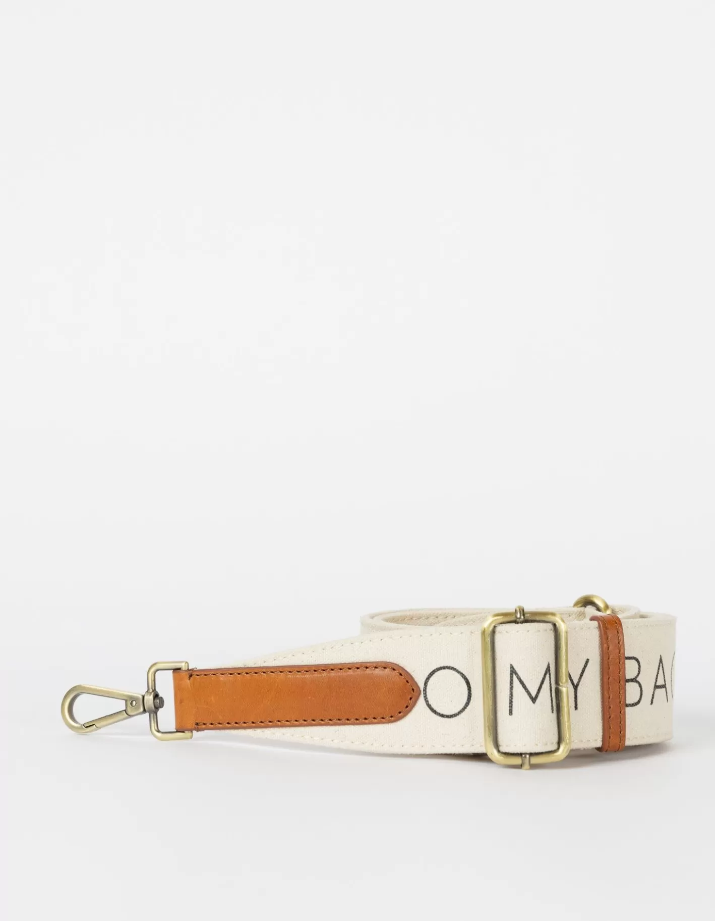 Women O My Bag Canvas Logo Strap-White/Cognac Classic Leather